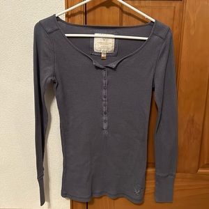 American eagle, blue thermal Henley